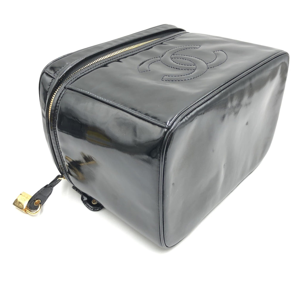 Chanel Black Patent Leather Vanity Case