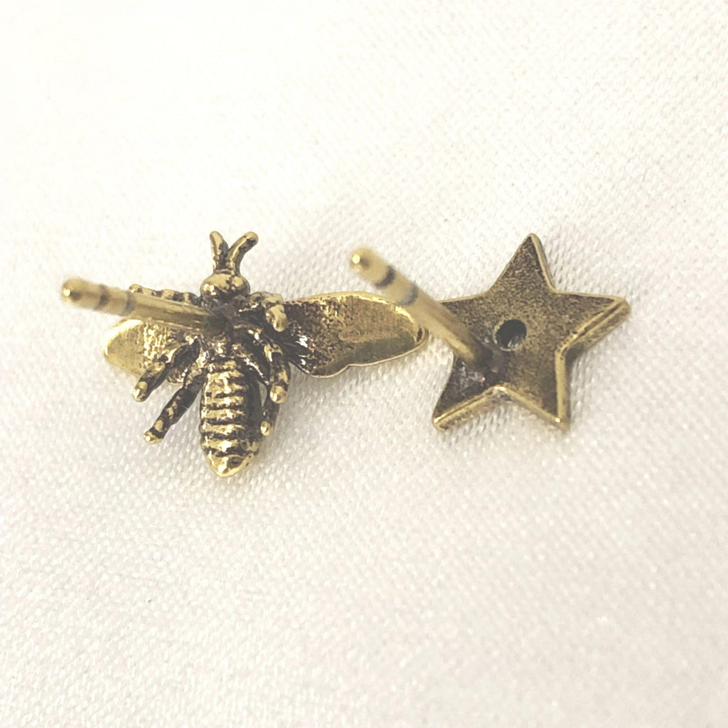 Christian Dior Crystal Embellished Metal Bee Earrings