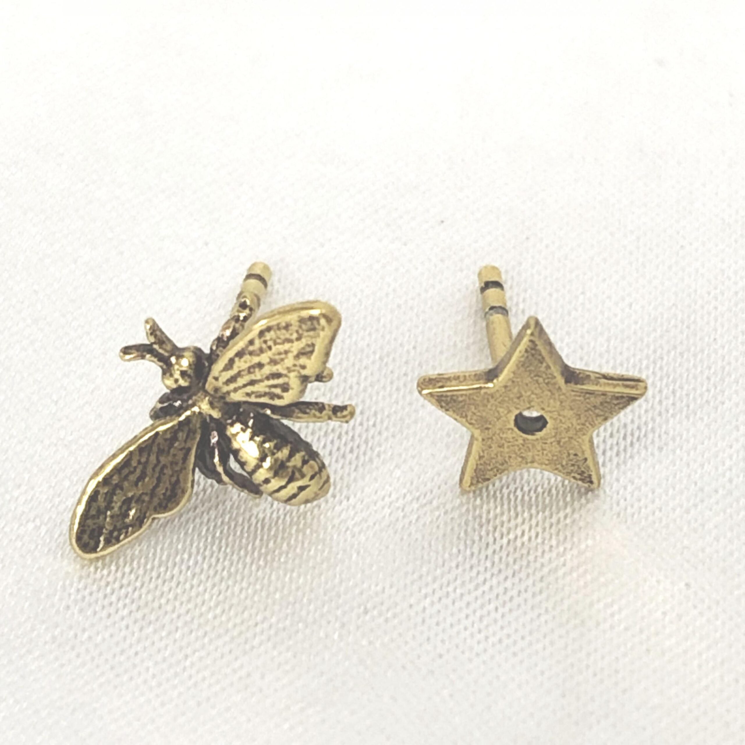 Christian Dior Crystal Embellished Metal Bee Earrings