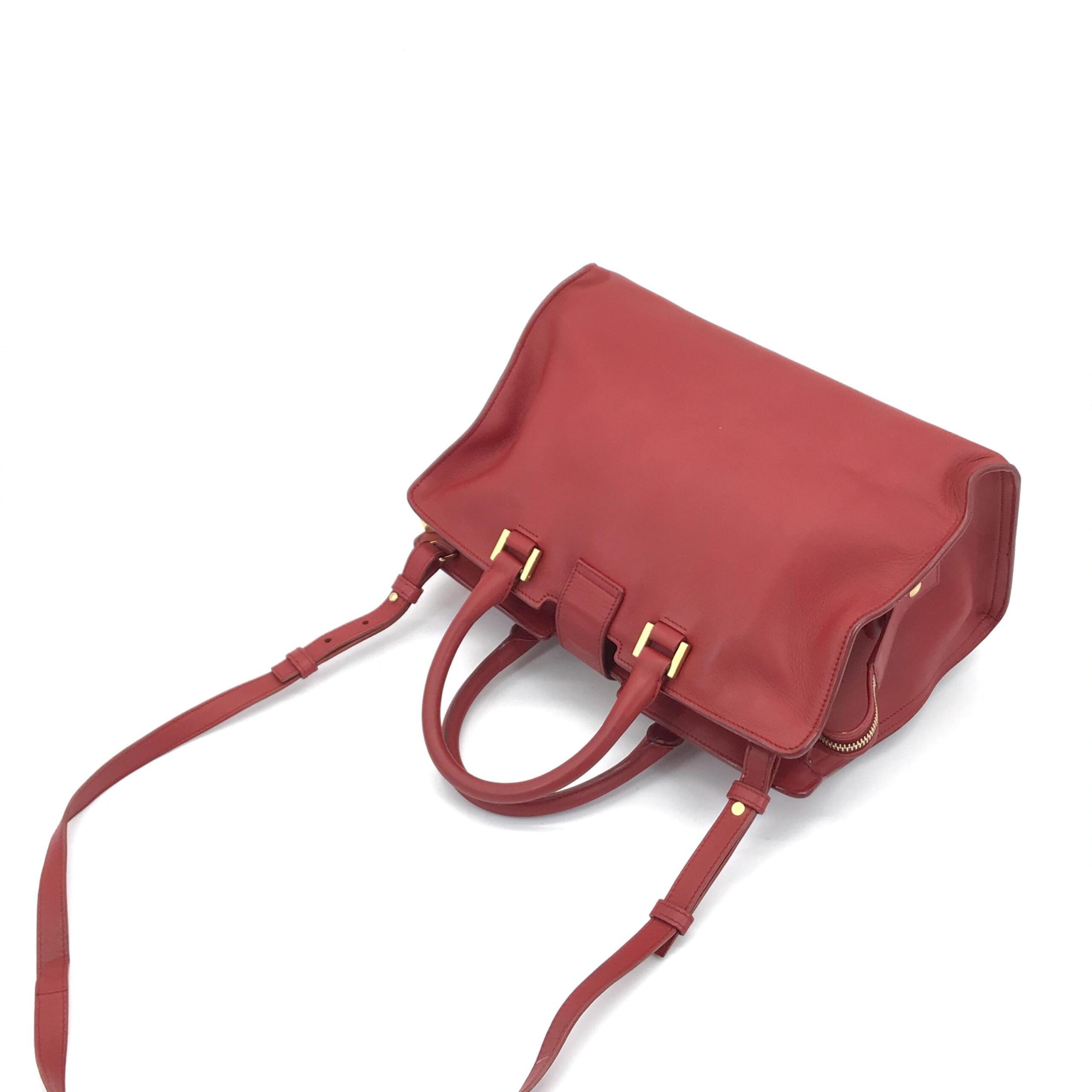 Saint Laurent Leather Handbag With Y Logo