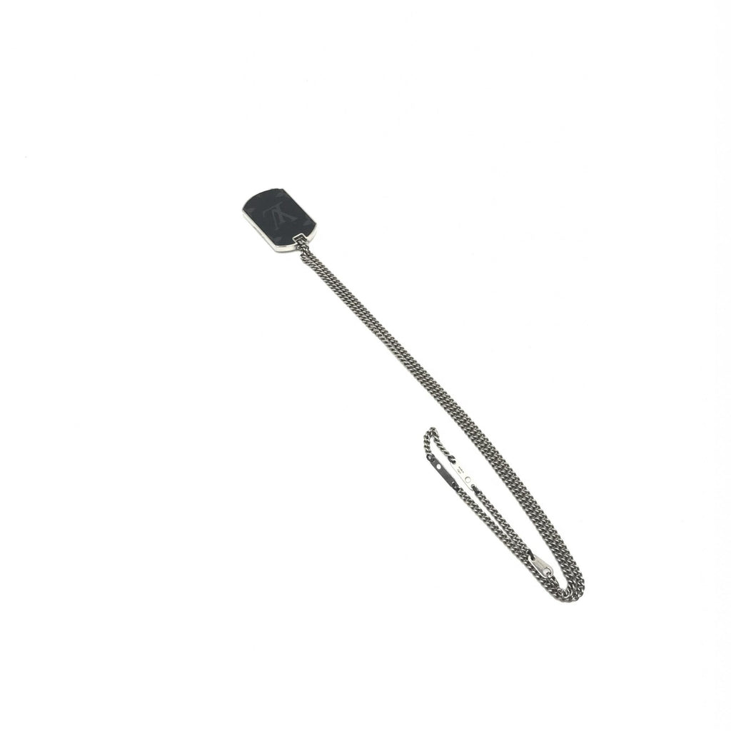 Louis Vuitton Leather Monogram Eclipse Pendant Necklace