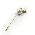 Salvatore Ferragamo Pin Brooch, Pearl Style, Box