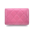 Chanel Pink Leather Quilted Flap Wallet