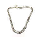 Chanel Silver Tone Curb Chain Link Necklace