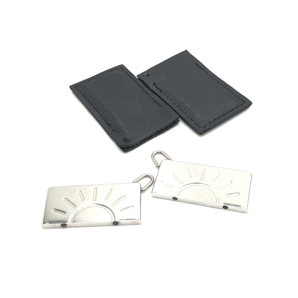 Hermès Silver Tone Half Sun Pendant Set