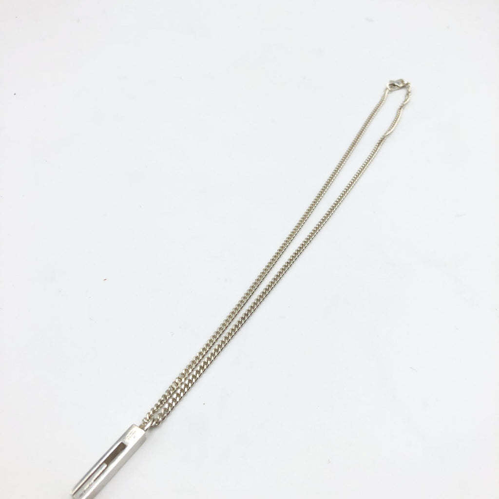 Gucci Sterling Silver G Bar Pendant Necklace