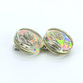 Chanel Vintage Holographic Logo Clip-On Earrings