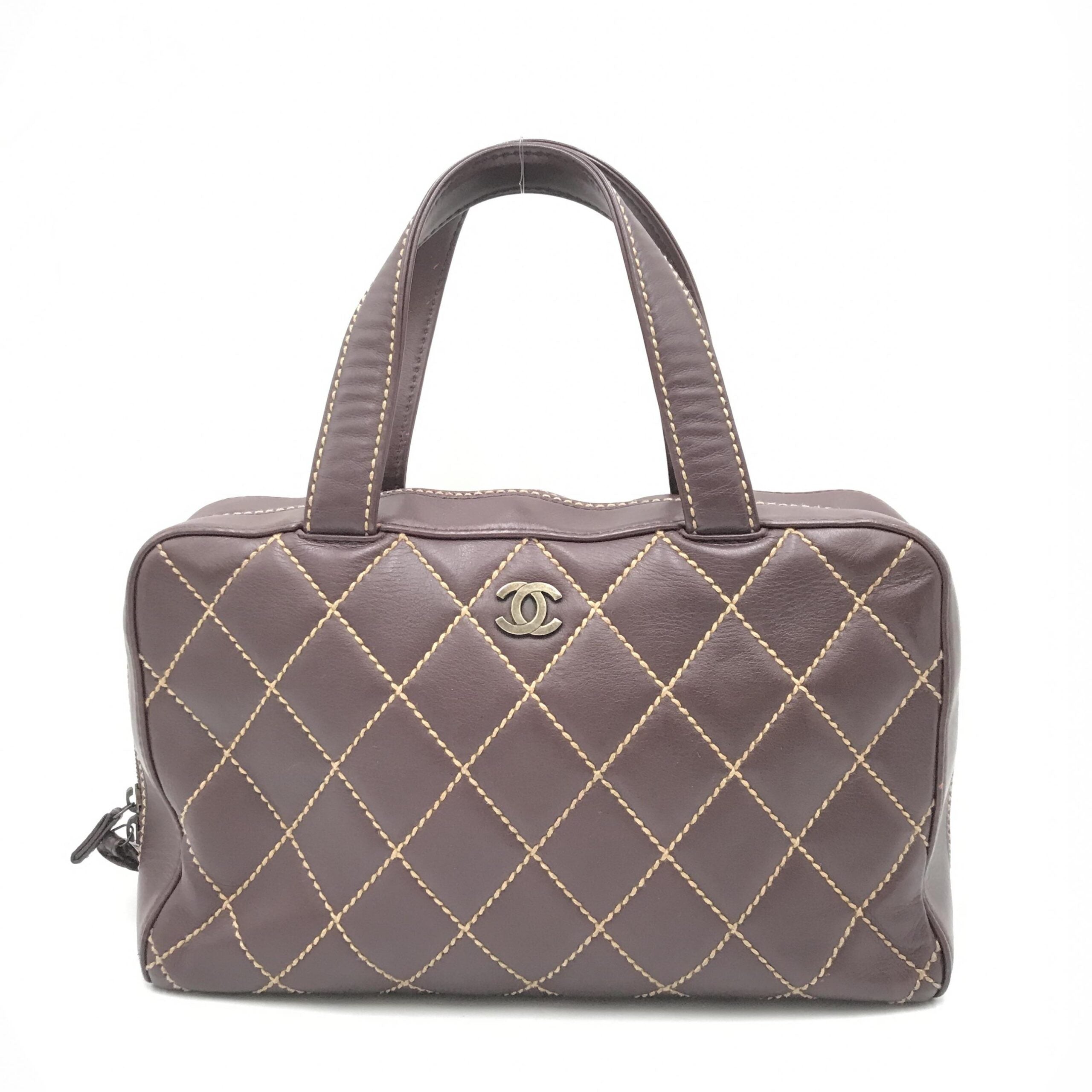 Chanel Wild Stitch Handbag Mini Boston Red