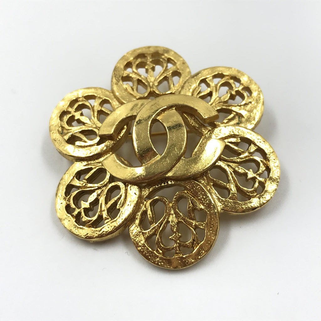 Chanel Costume Jewlery Vintage Brooch Coco Medallian