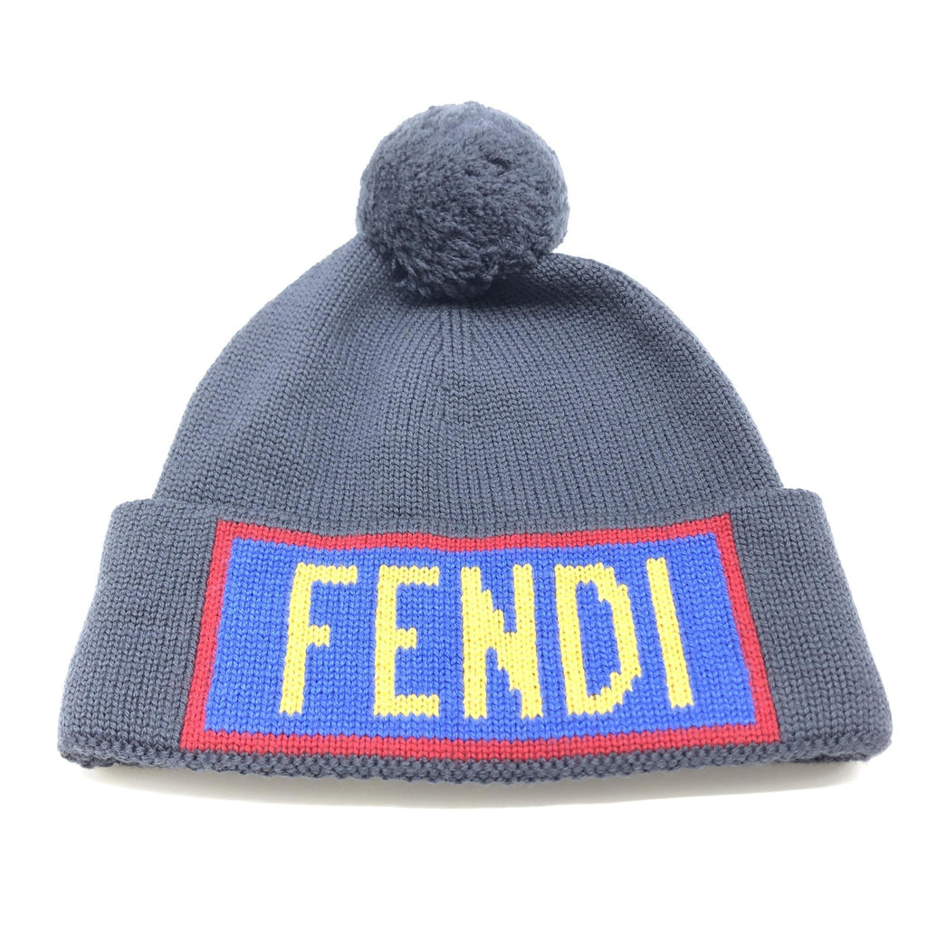 Fendi Wool Knit Beanie With Logo Design