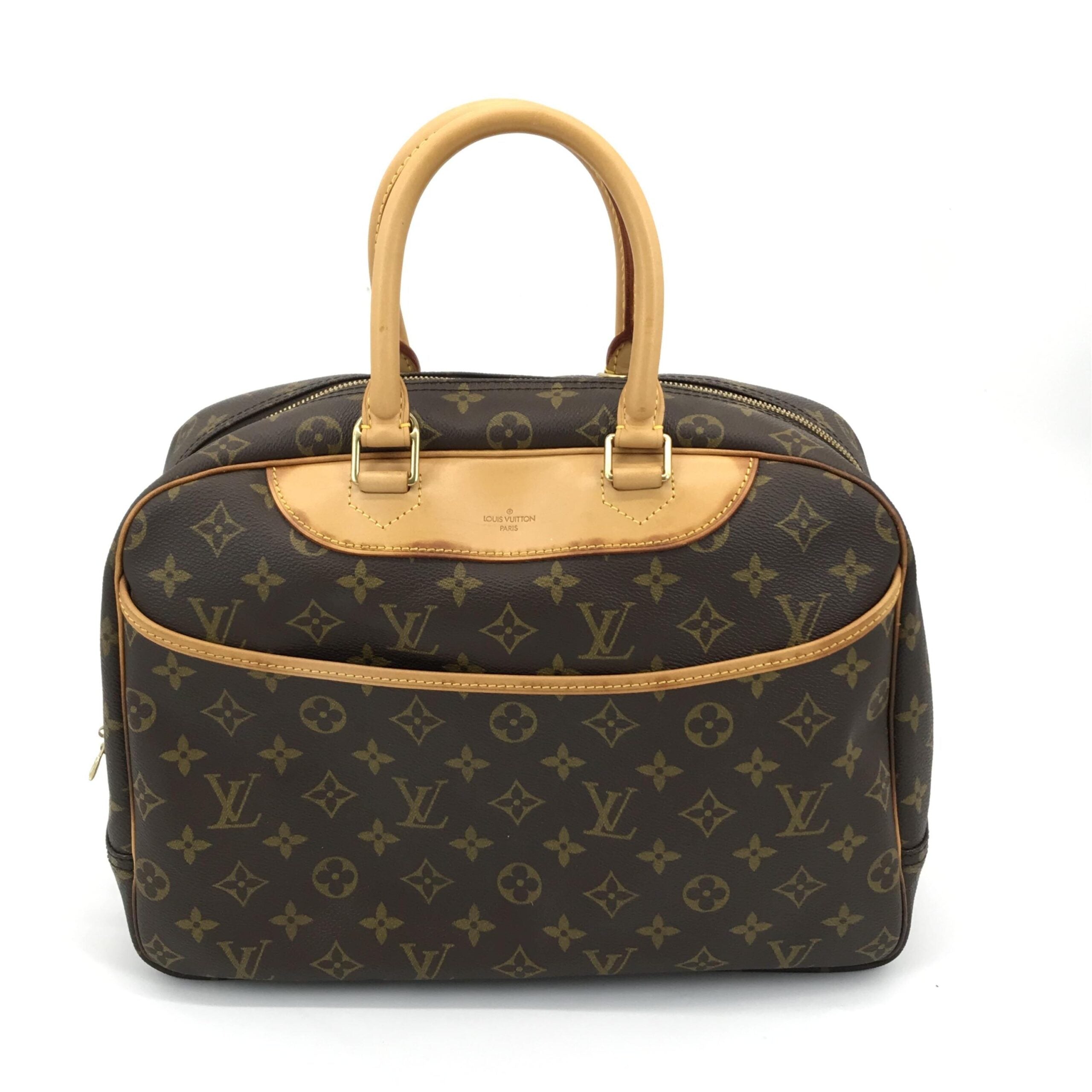 Louis Vuitton Monogram Deauville Handbag With Brown Details