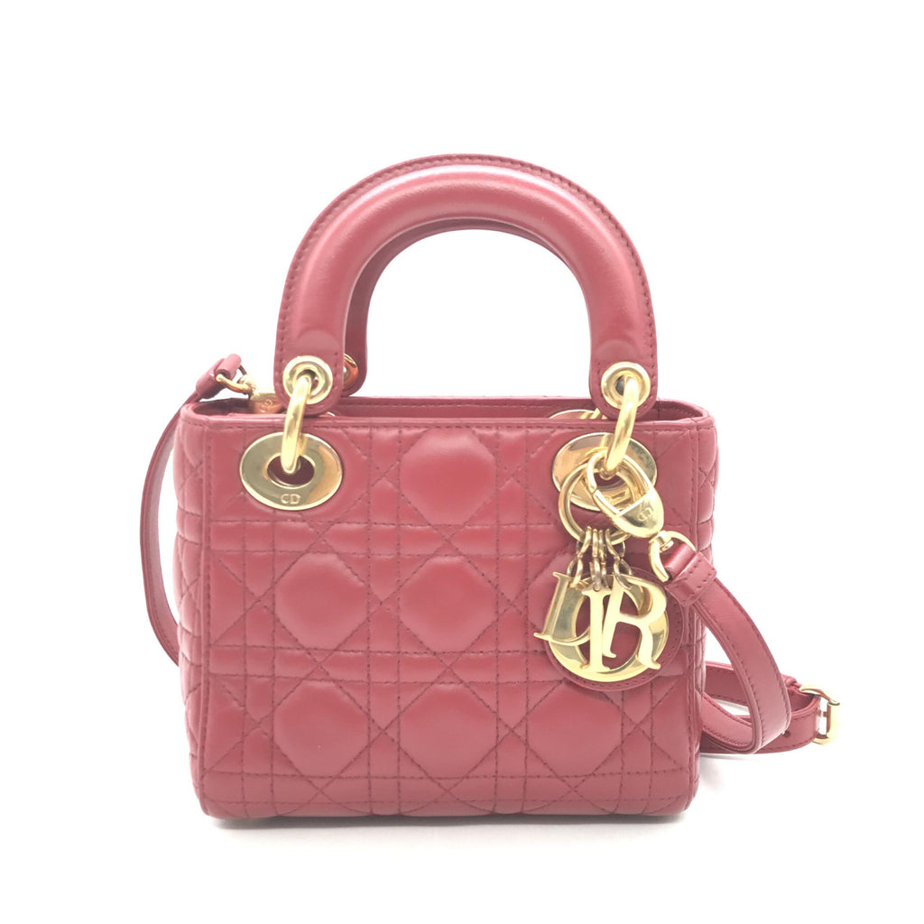 Christian Dior Mini Lady Dior Handbag In Pink
