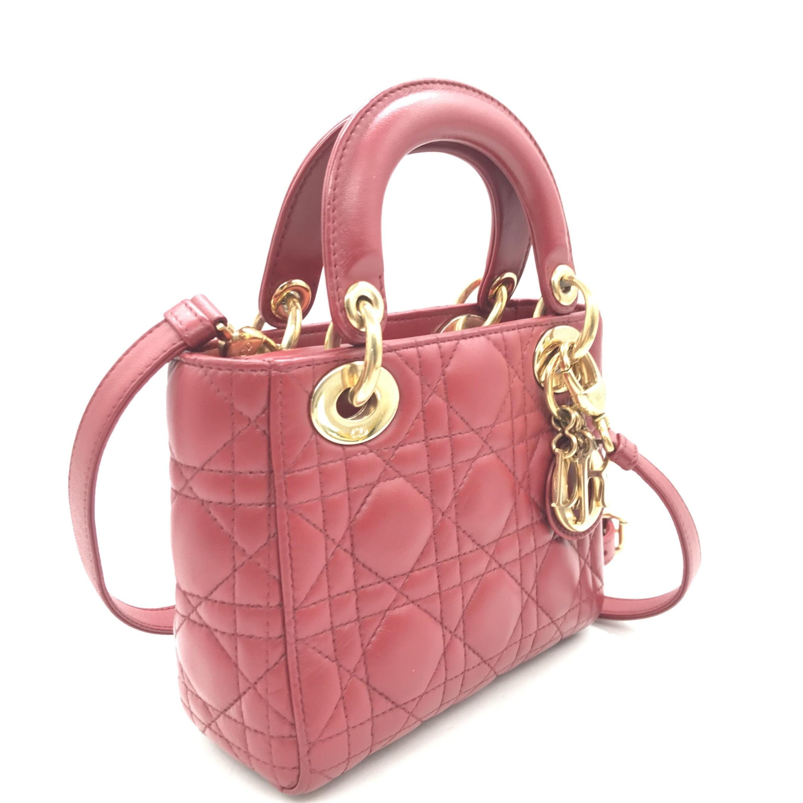 Christian Dior Mini Lady Dior Handbag In Pink