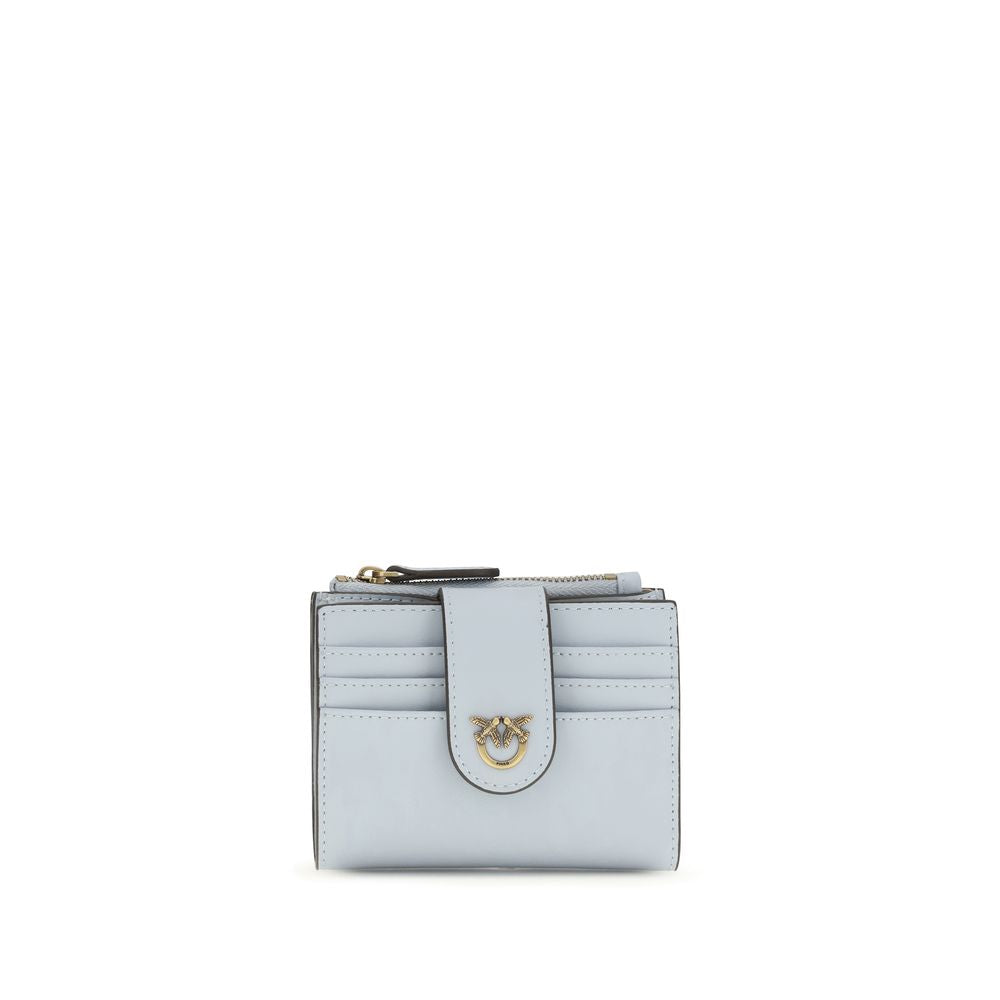 PINKO Blue Calf Leather Bos Taurus Wallet