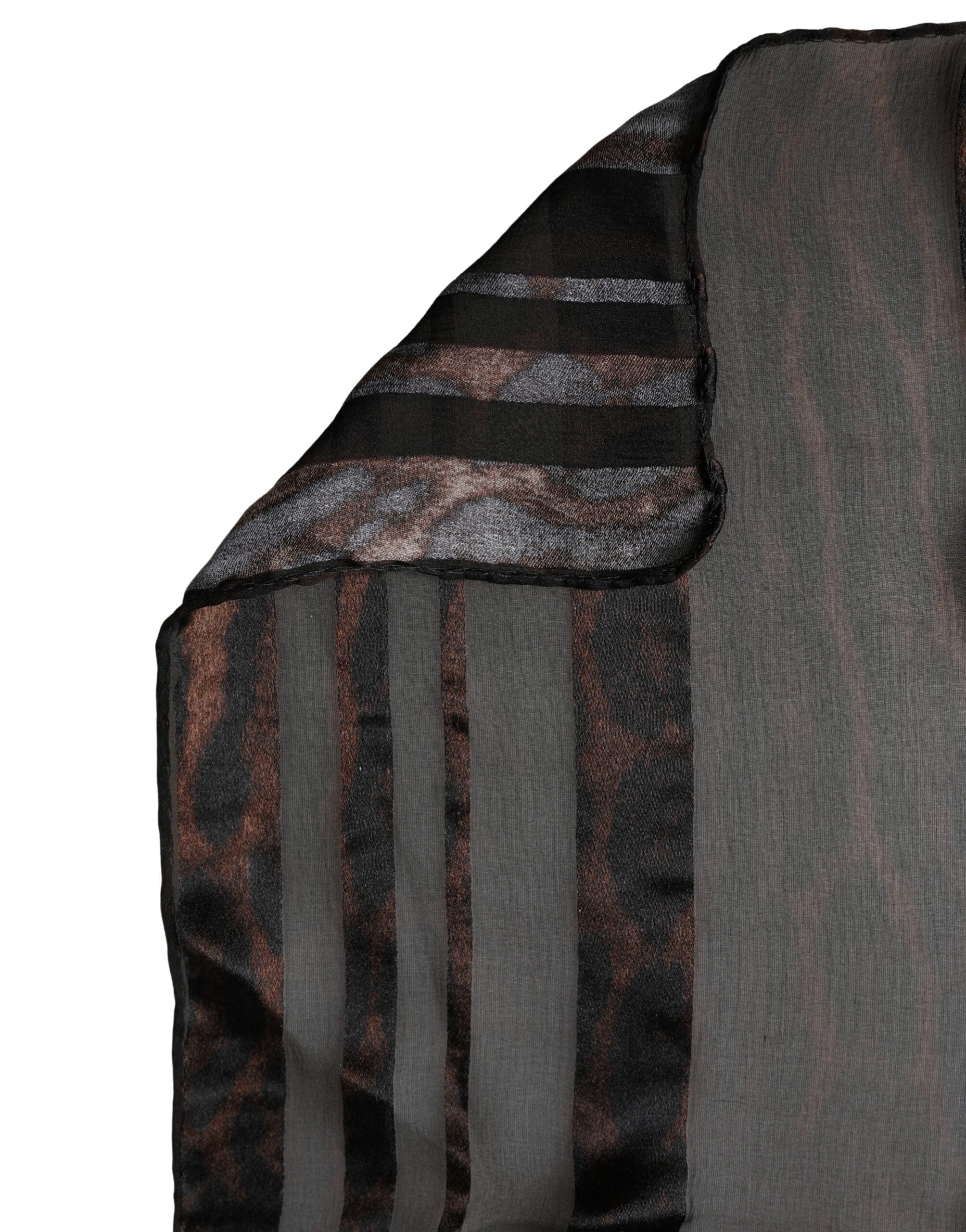 Dolce & Gabbana Black Stripes Silk Wrap Shawl Stole 193cm x 131cm Scarf