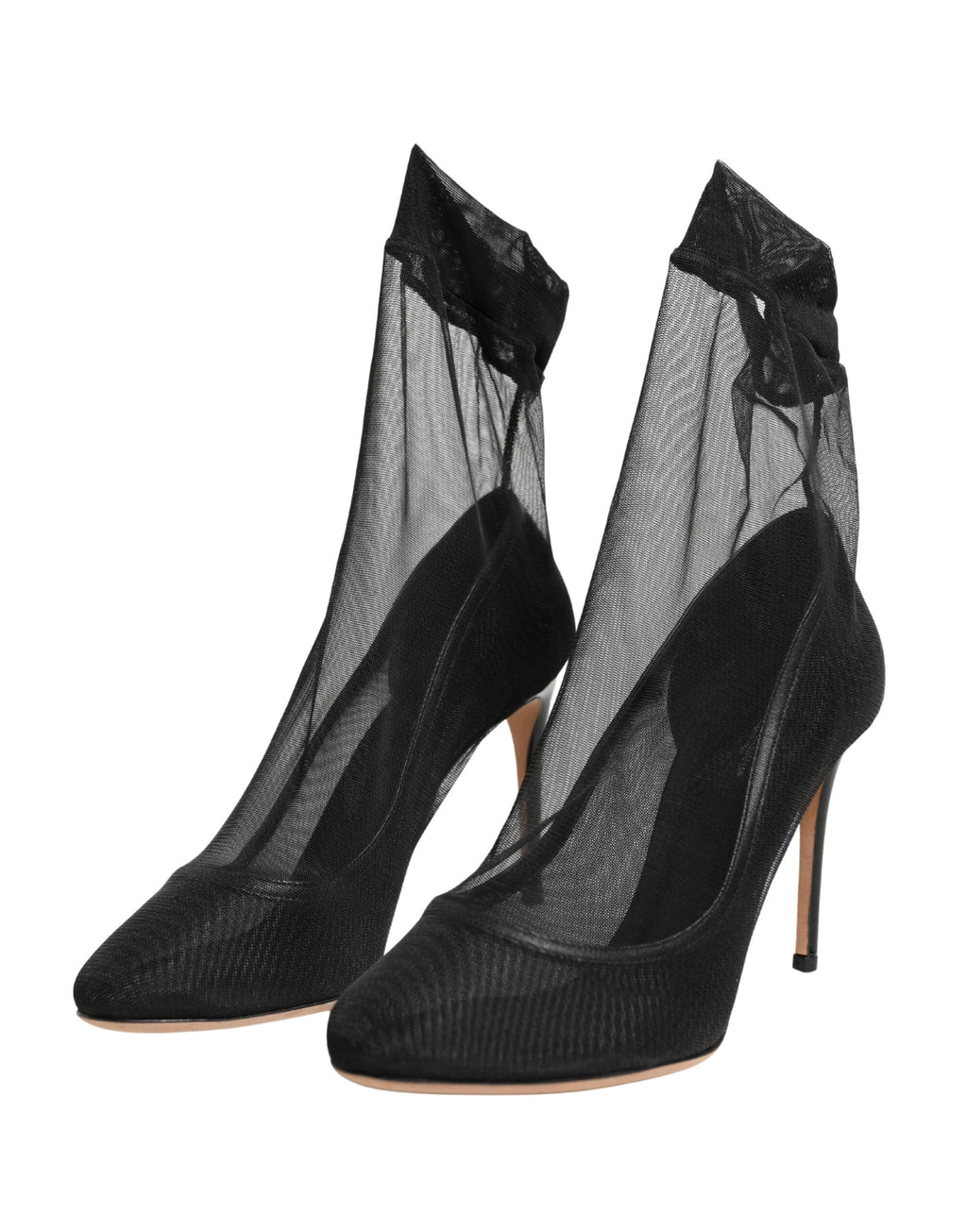 Dolce & Gabbana Black Nylon Stretch Mesh Sock Boots Shoes