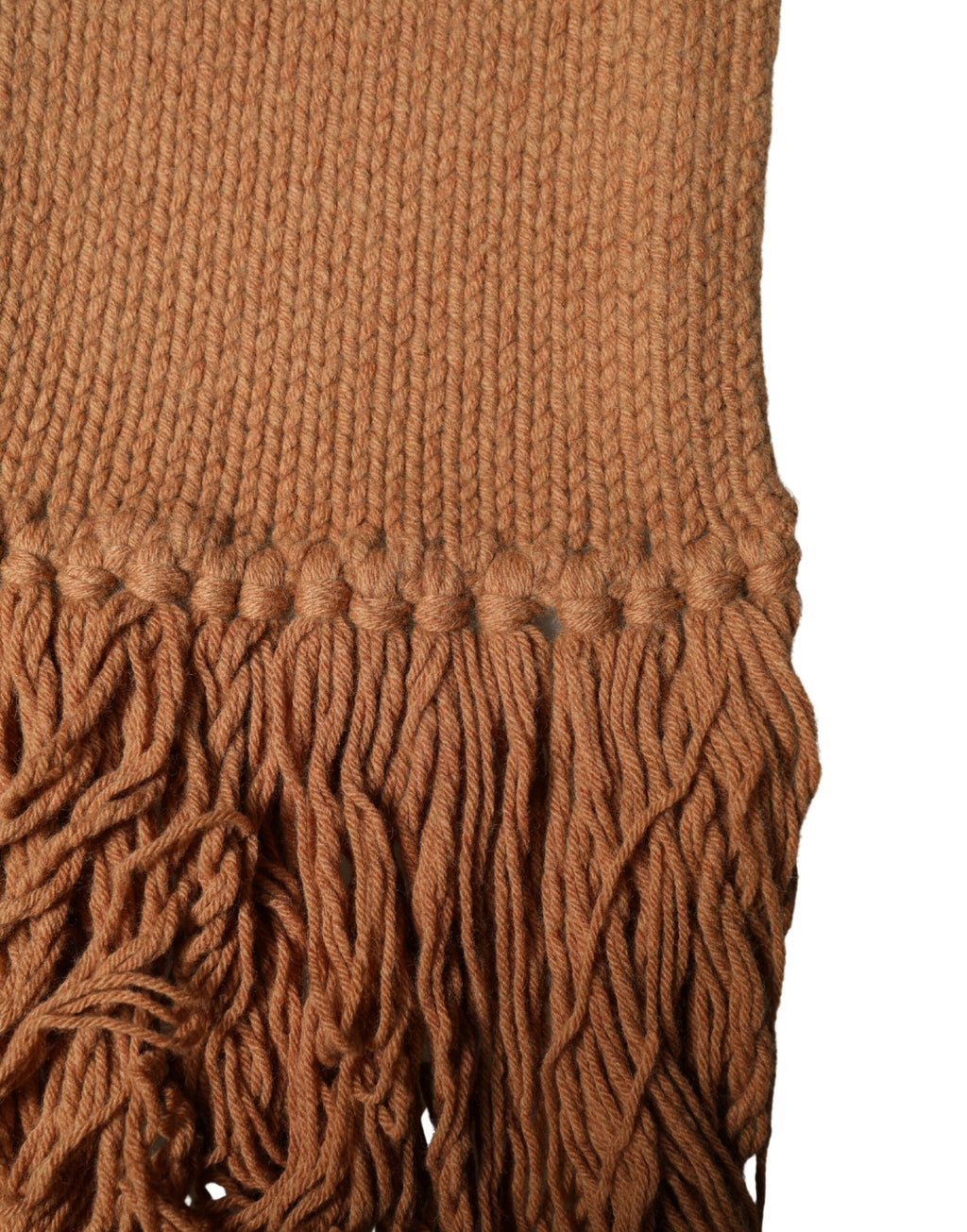 Dolce & Gabbana Brown Viscose Knitted Neck Wrap Fringes 266cm x20cm Scarf