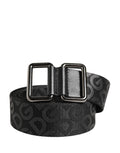 Dolce & Gabbana Gürtel mit schwarzem Logo-Monogramm und Silberschnalle