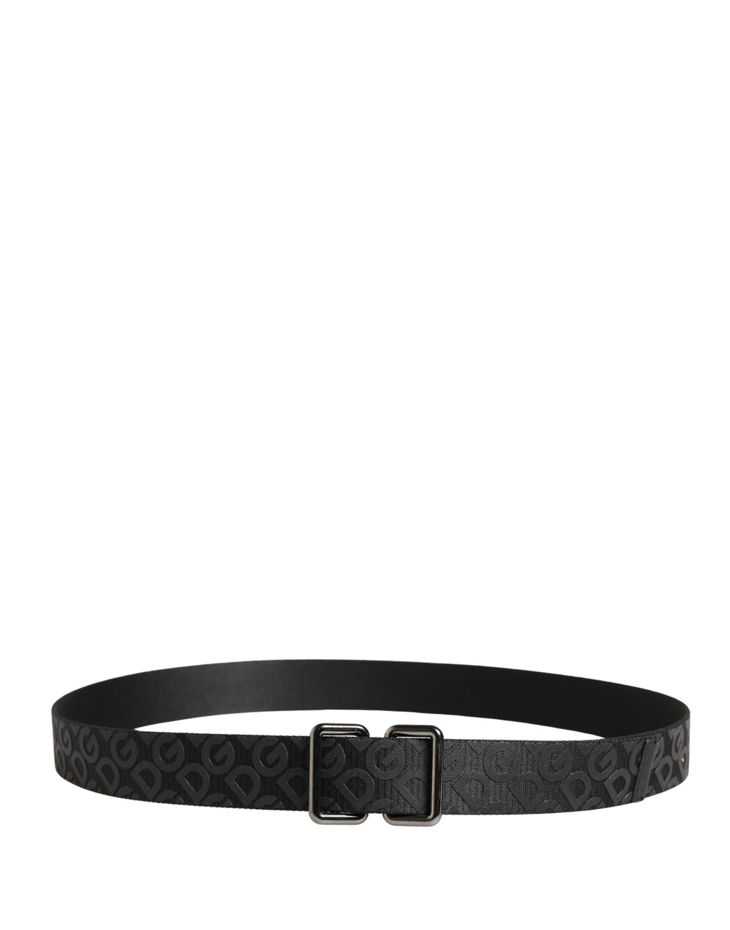 Dolce & Gabbana Gürtel mit schwarzem Logo-Monogramm und Silberschnalle