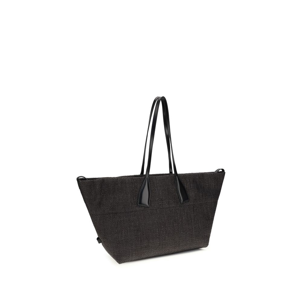 Balmain Black Raffia Shoulder Bag