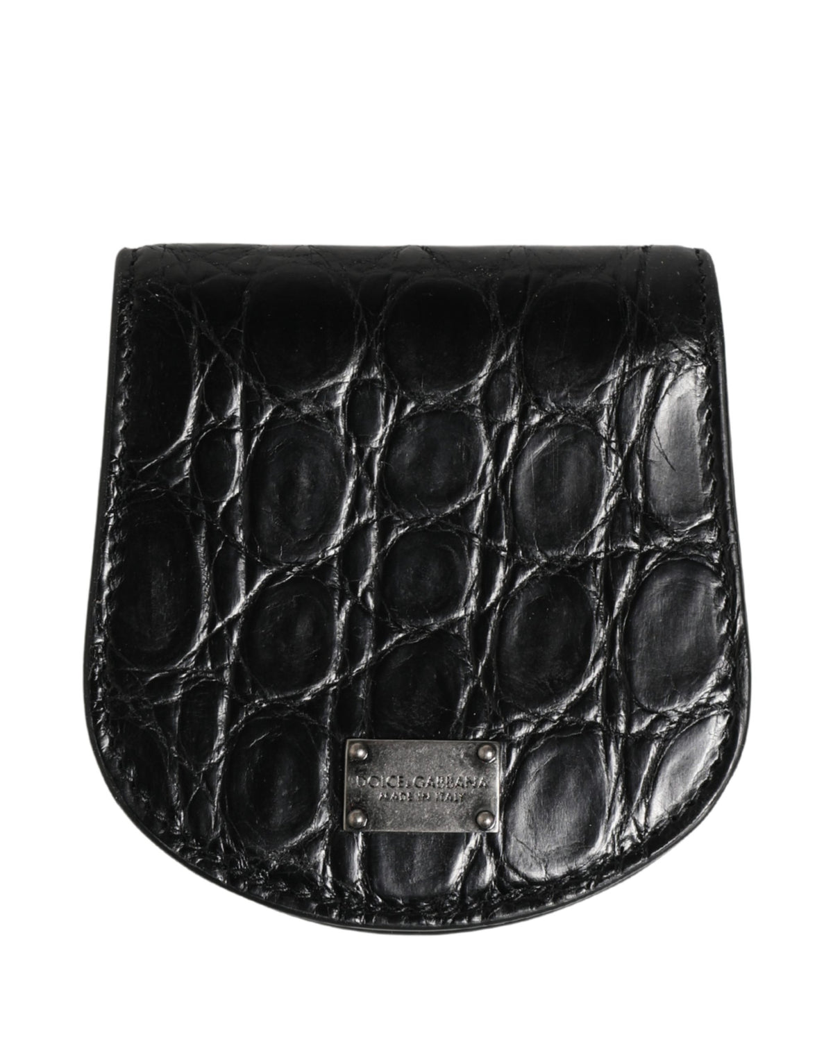 Dolce & Gabbana Schwarze Geldbörse aus exotischem Leder für Kondome