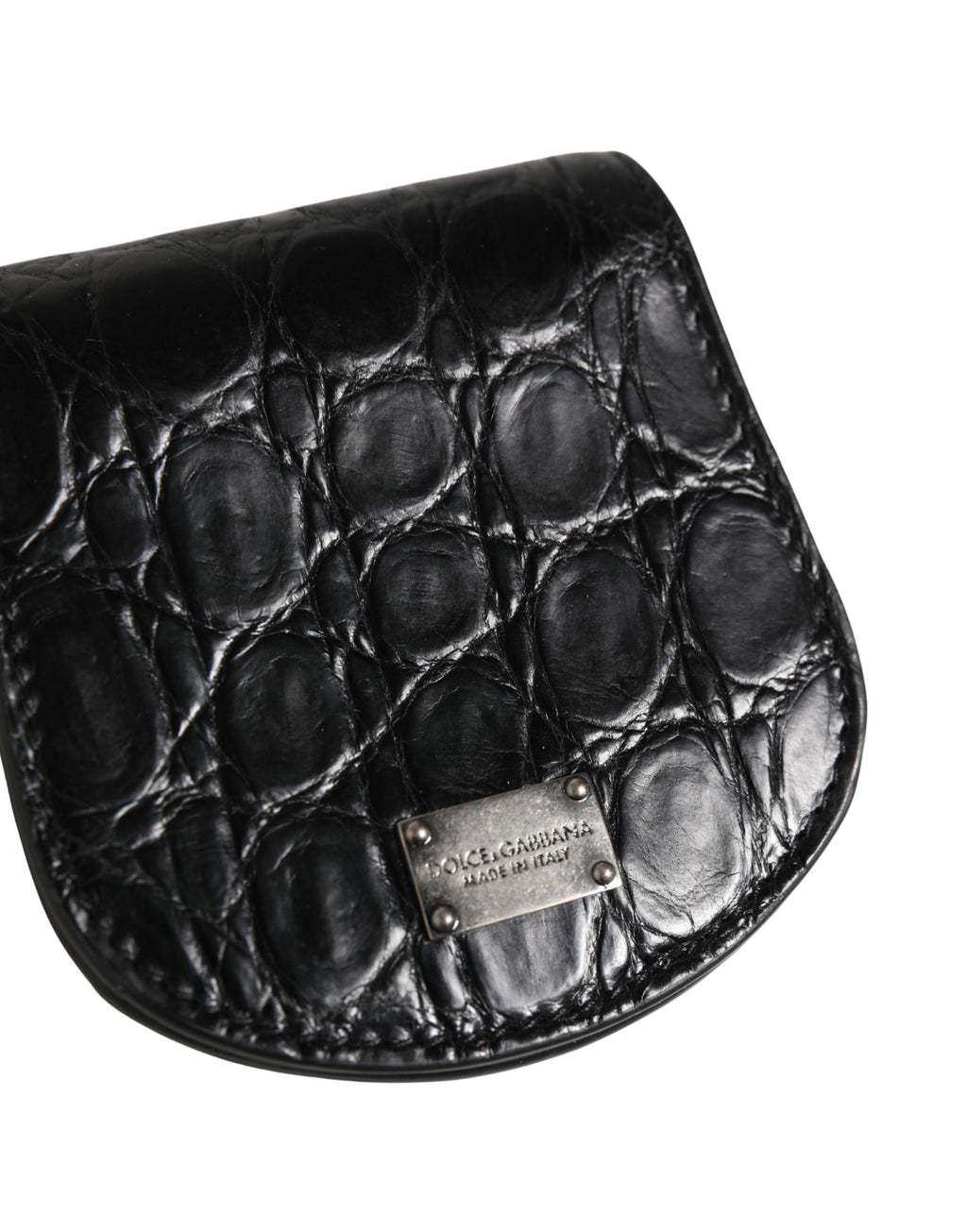 Dolce & Gabbana Schwarze Geldbörse aus exotischem Leder für Kondome