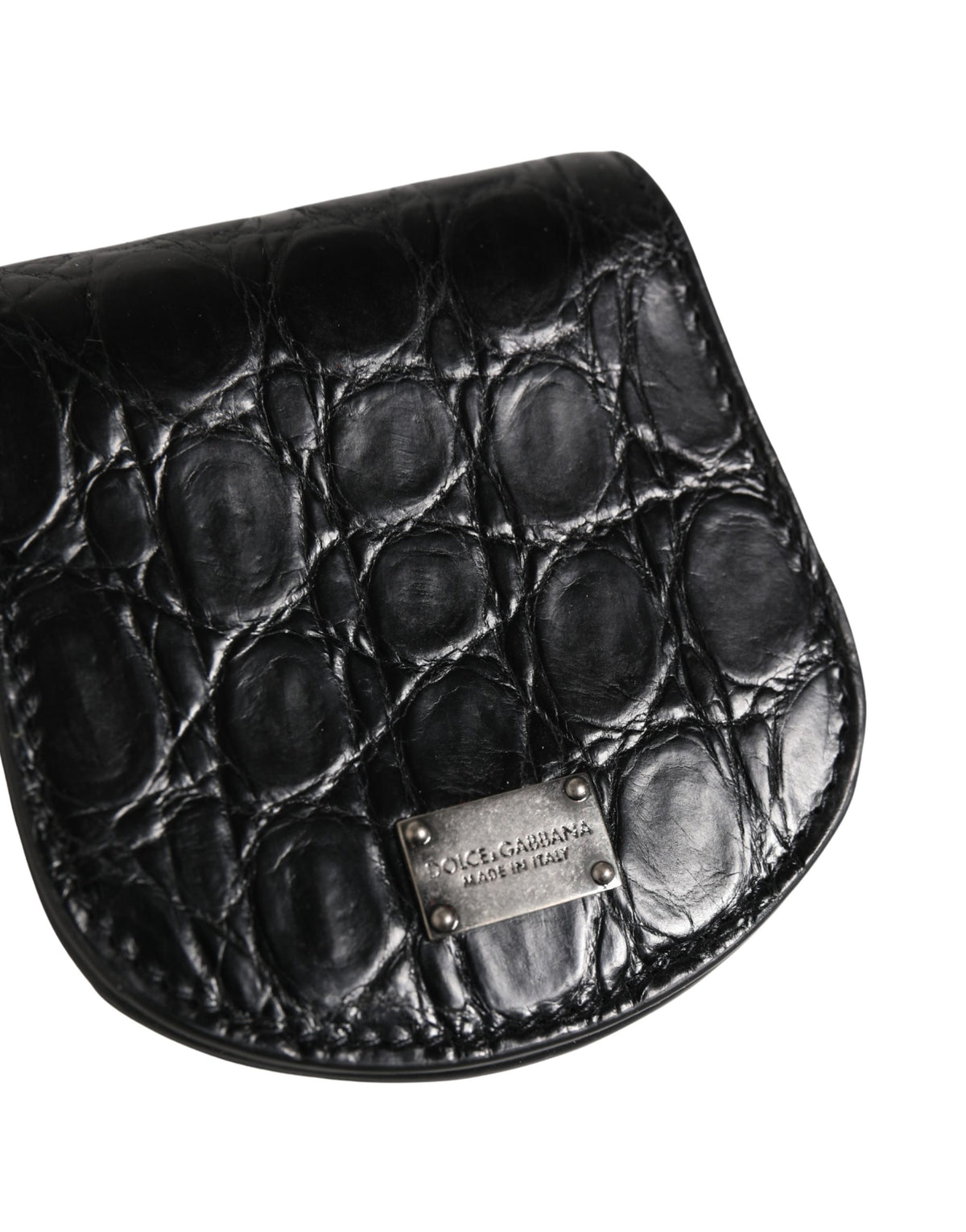Dolce & Gabbana Schwarze Geldbörse aus exotischem Leder für Kondome