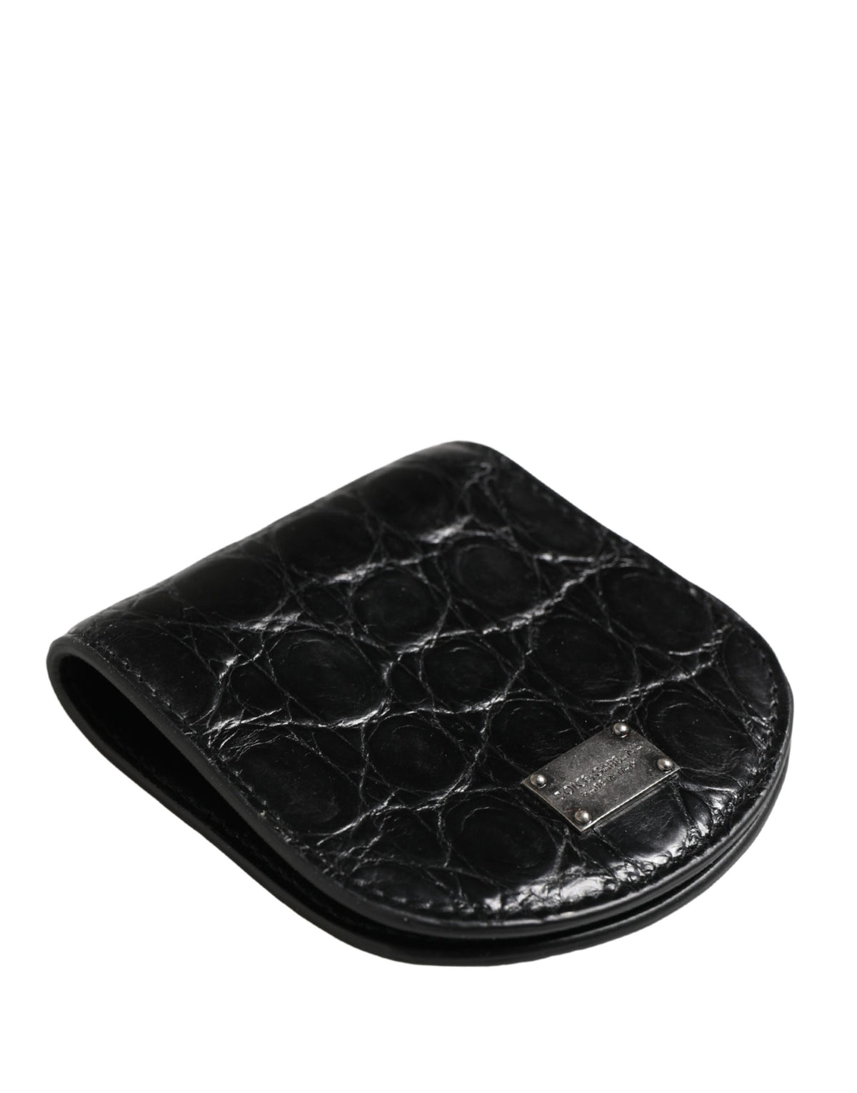 Dolce & Gabbana Schwarze Geldbörse aus exotischem Leder für Kondome