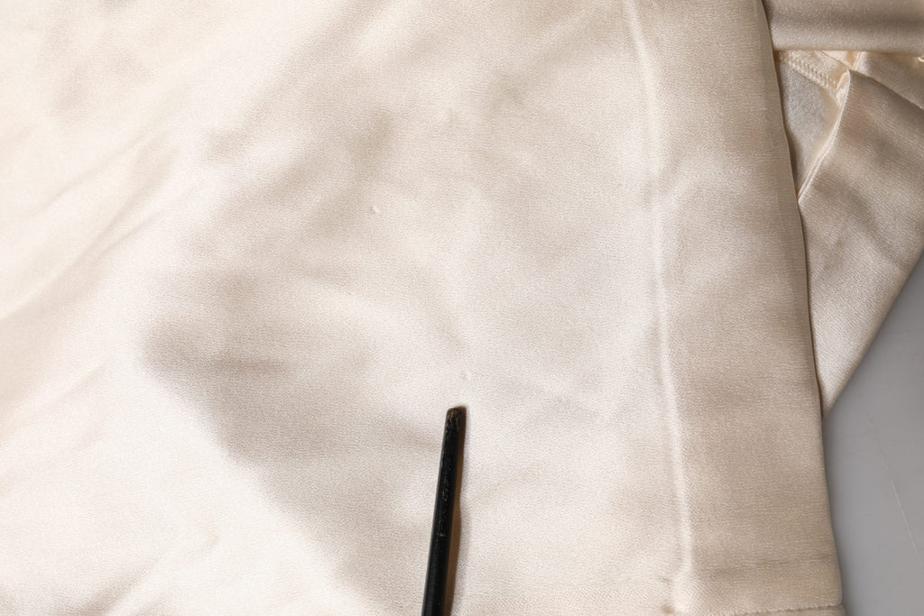 Dolce & Gabbana White Satin Strapless Sheath Maxi Dress