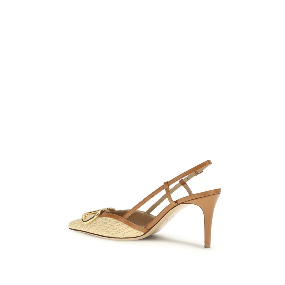 Valentino Garavani Beige Calf Leather Bos Taurus Pumps