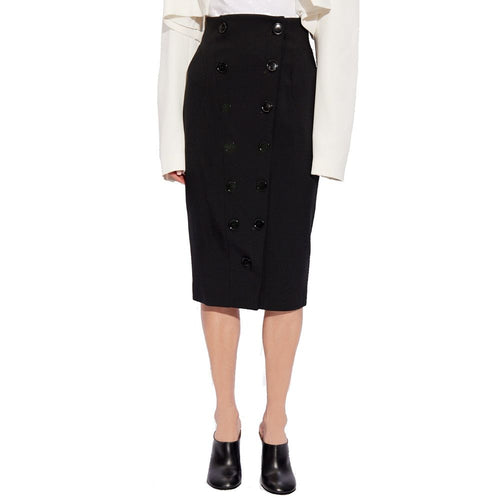 Alaïa Black Elastane Midi Skirt