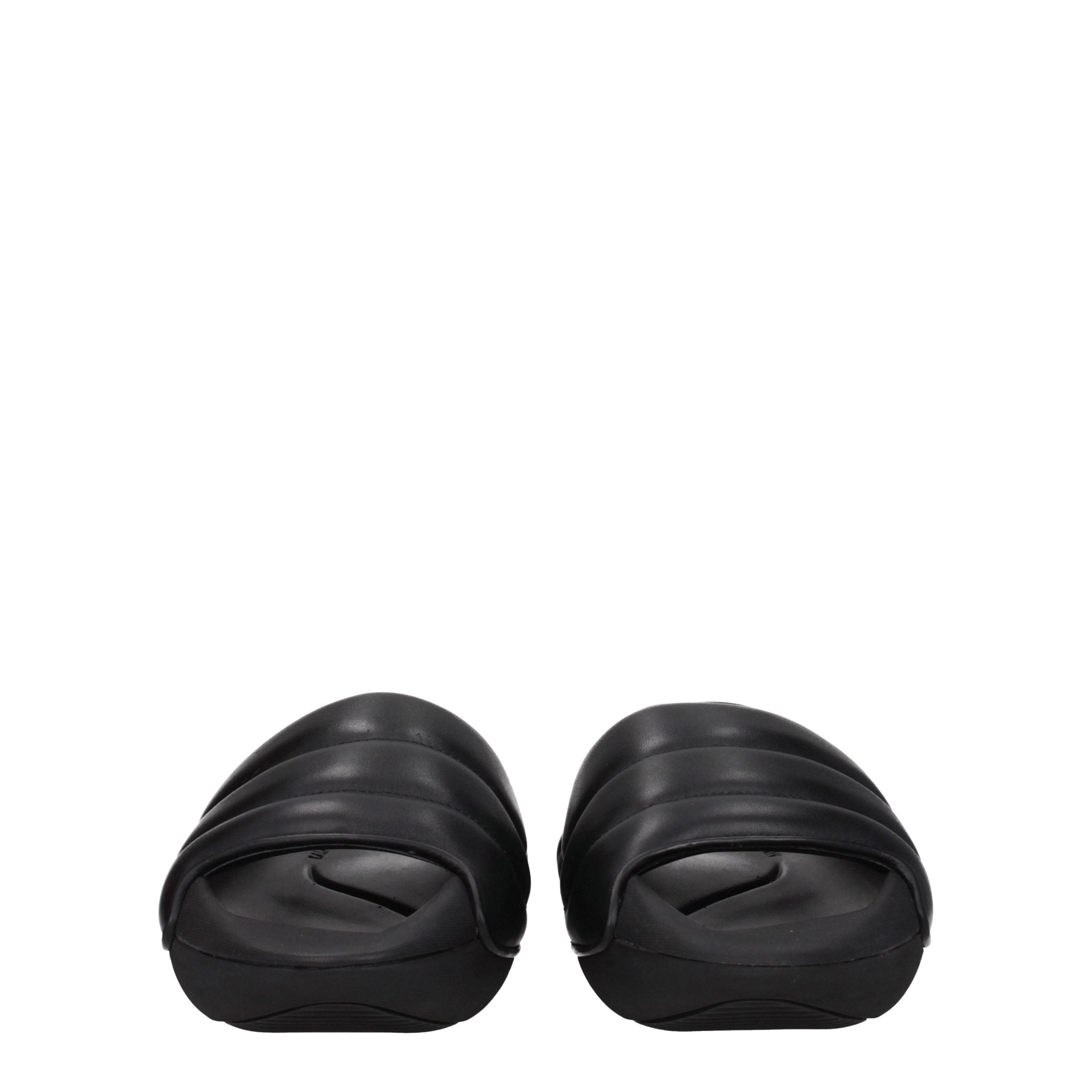 Balmain Black Leather Slippers