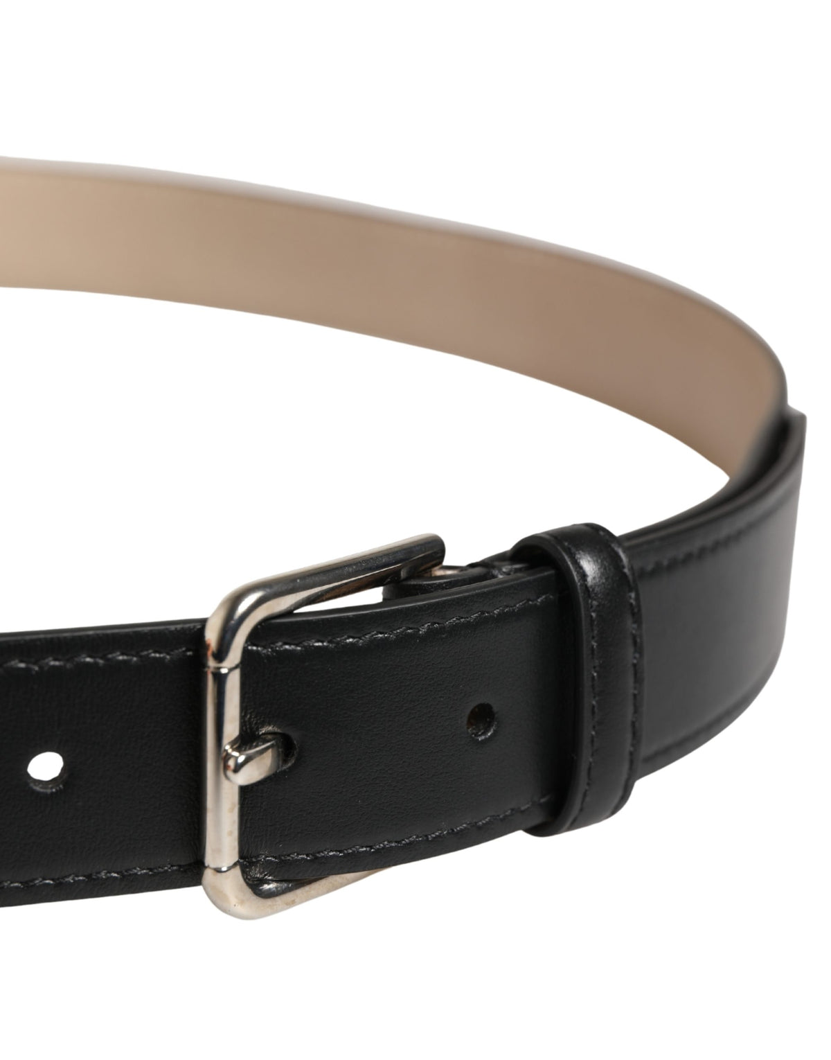 Dolce & Gabbana Herren Gürtel Beige geflochtenes Leder Metallschnalle