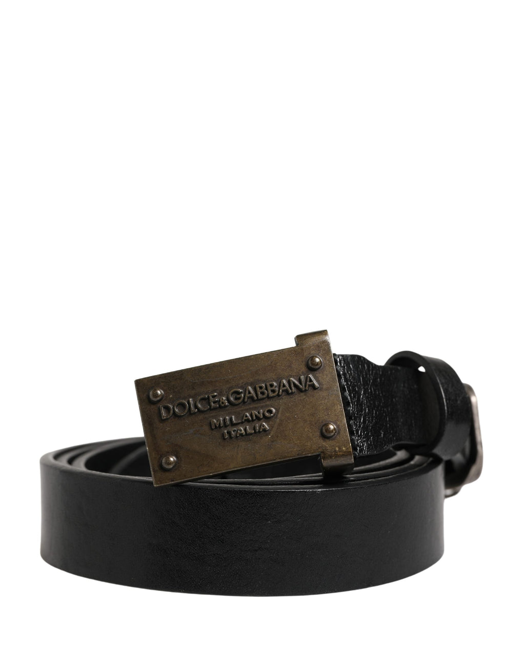 Dolce & Gabbana Herren Schwarzer Klassischer Ledergürtel mit Logo-Schnalle