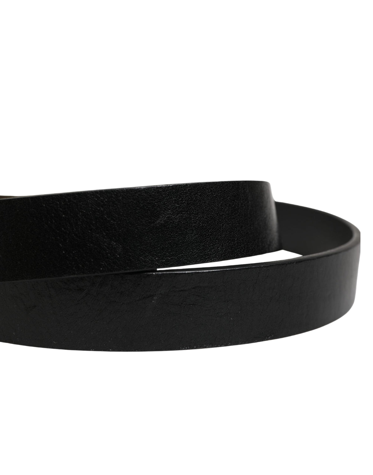 Dolce & Gabbana Herren Schwarzer Klassischer Ledergürtel mit Logo-Schnalle