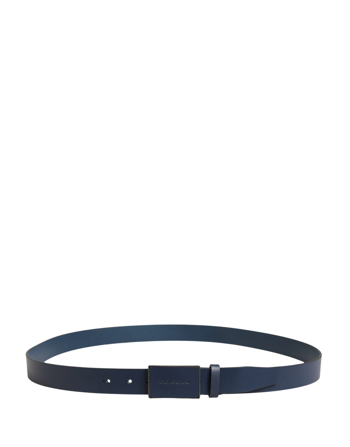 Dolce & Gabbana Herren Gürtel aus blauem Kalbsleder mit Metallschnalle und Logo