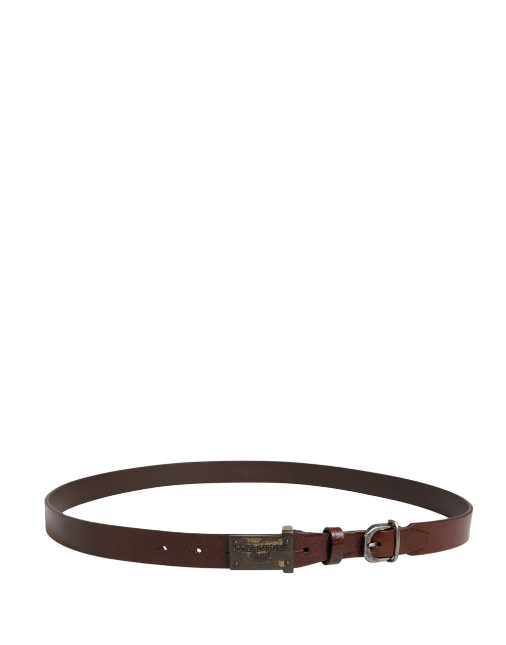 Dolce & Gabbana Men Brown Classic Leather Logo Buckle Belt
