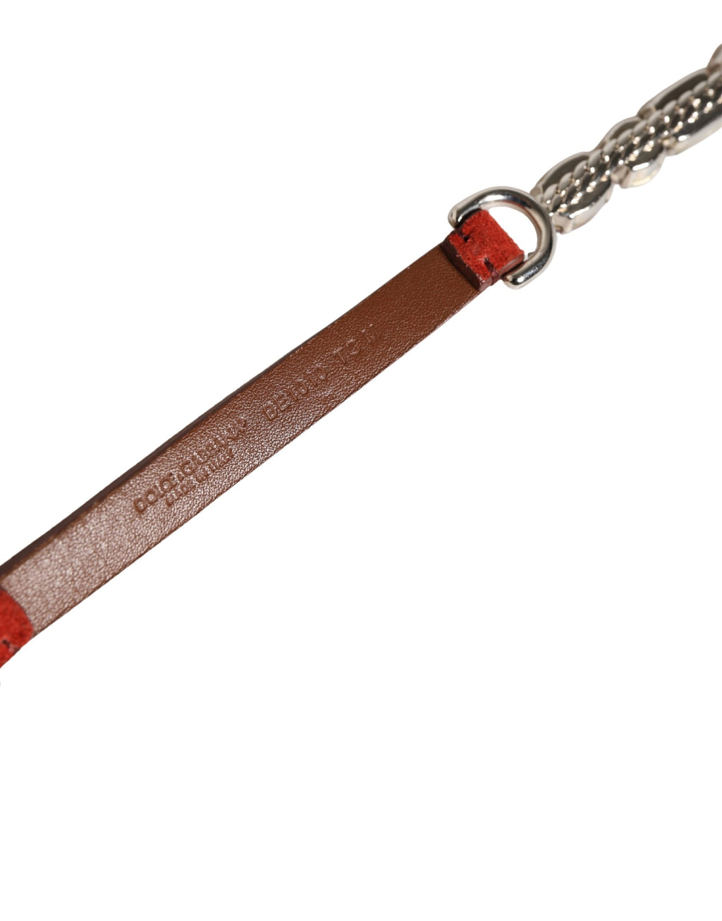 Dolce & Gabbana Roter Samtgürtel mit Kristallen und Kette