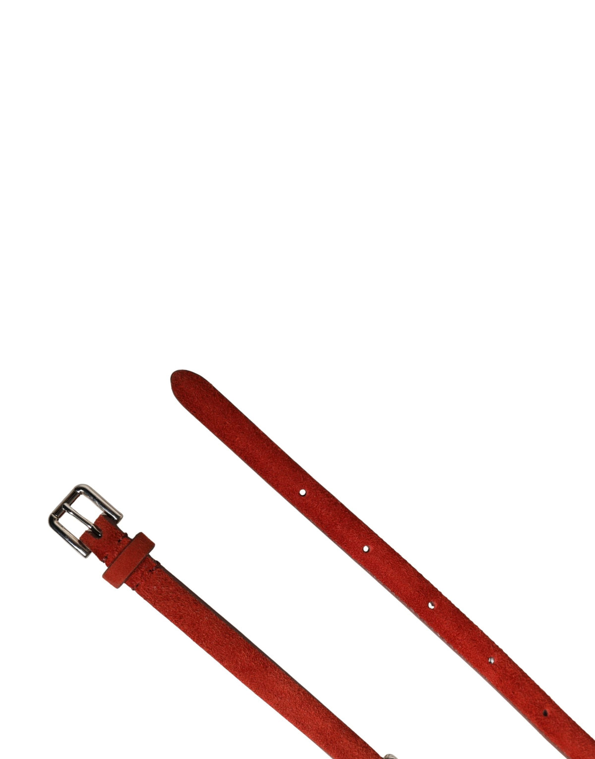 Dolce & Gabbana Roter Samtgürtel mit Kristallen und Kette