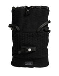 Dolce & Gabbana Black Tricot Wool Blend Duffel Backpack Travel Borse Bag