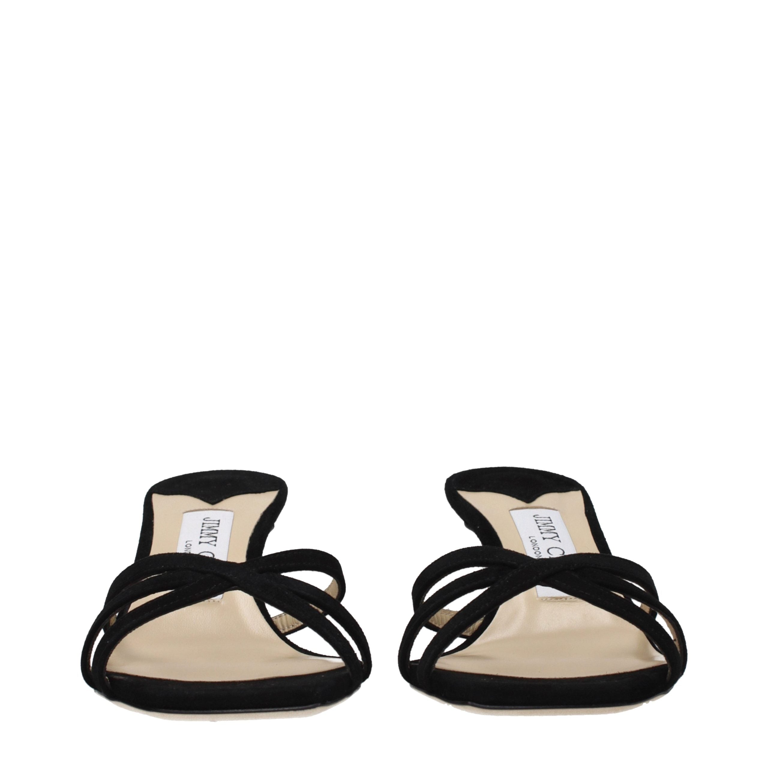 Jimmy Choo Black Leather Stiletto Heel Sandals