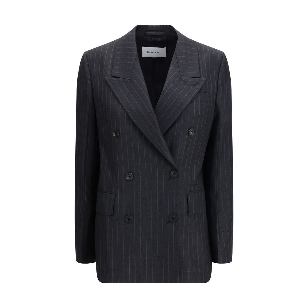 Ferragamo Gray Fleece Wool Blazer