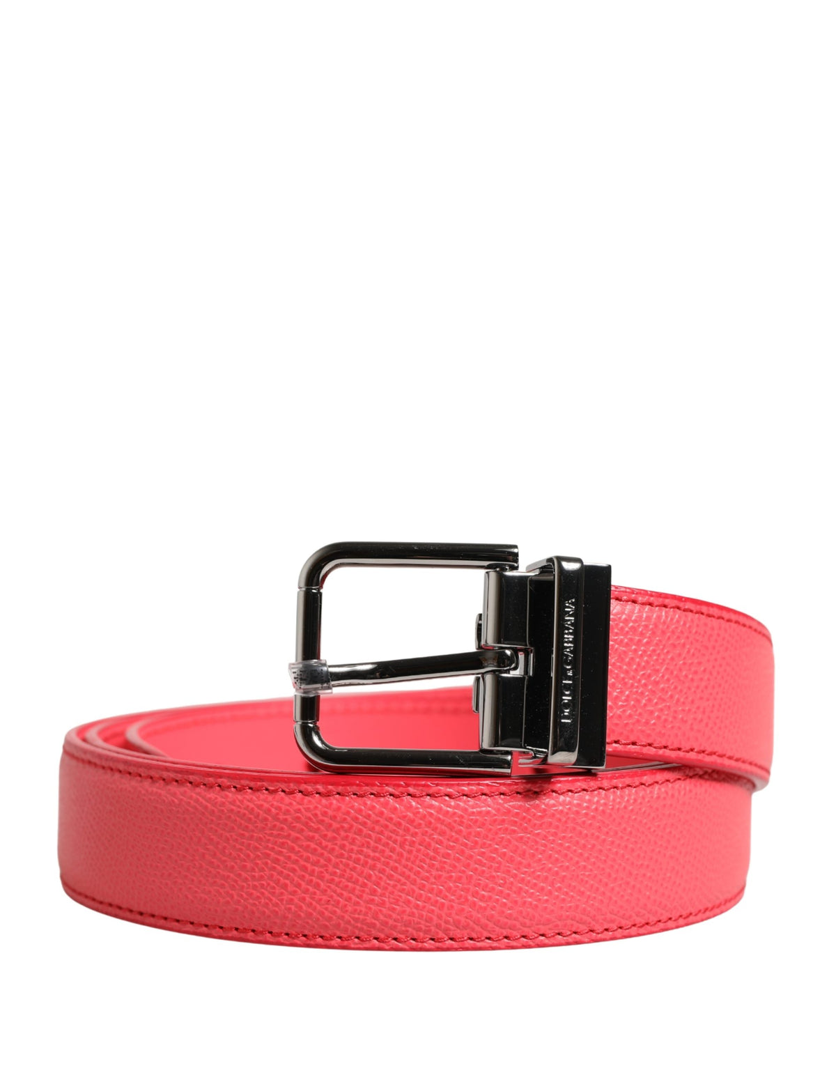 Dolce & Gabbana Gürtel aus rosa Kalbsleder mit Metallschnalle in Silber