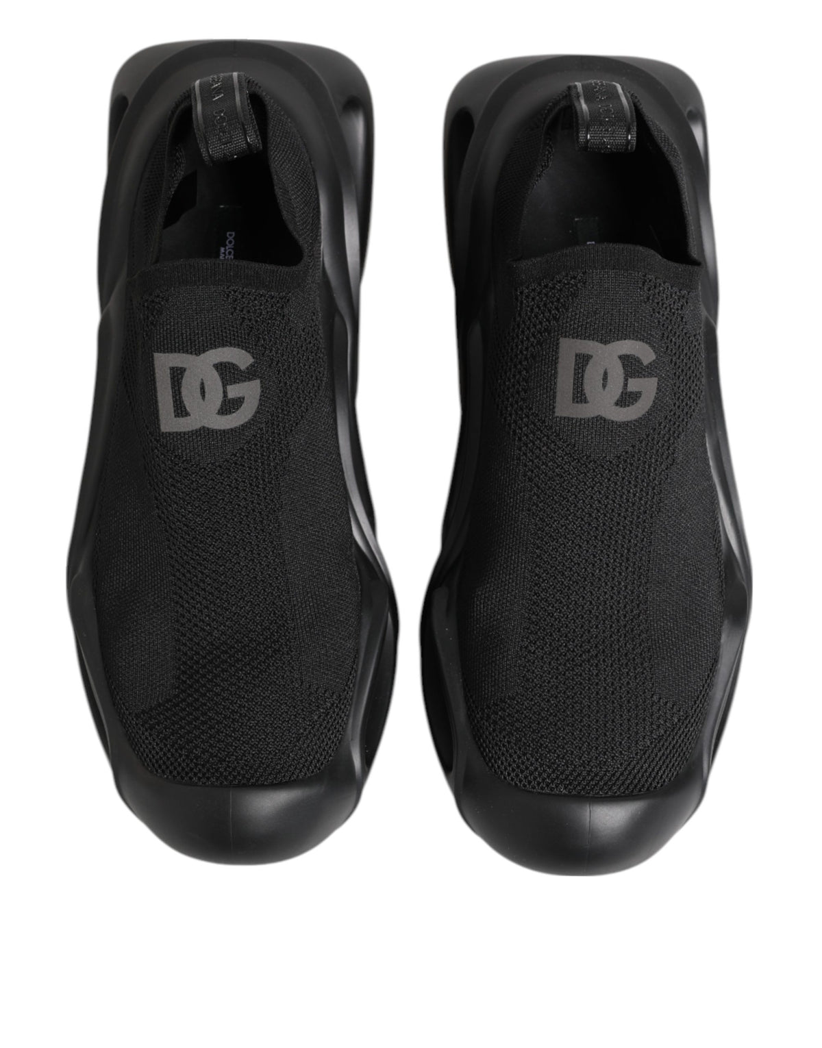 Dolce & Gabbana Schwarze Slip-On Wave Low Top Sneaker Schuhe