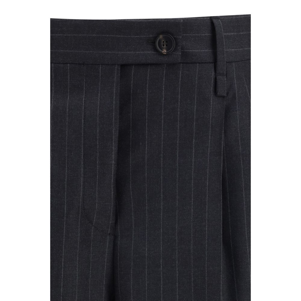 Ferragamo Gray Fleece Wool Casual Pants