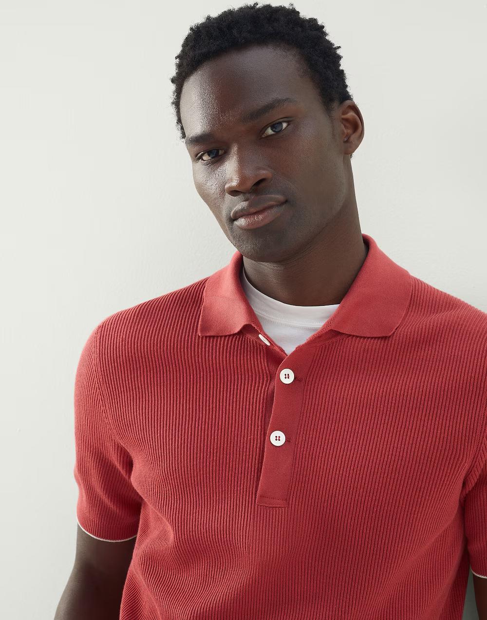 Brunello Cucinelli Beige Cotton Polo Shirt