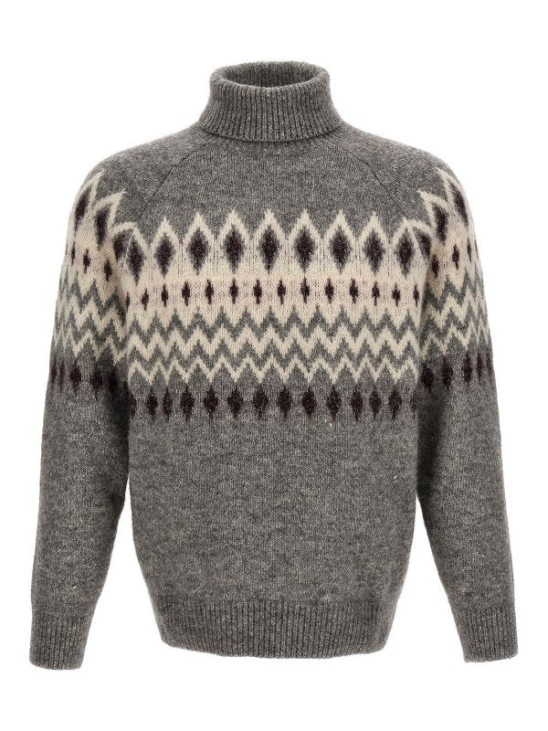 Brunello Cucinelli Gray Leather Sweatshirt