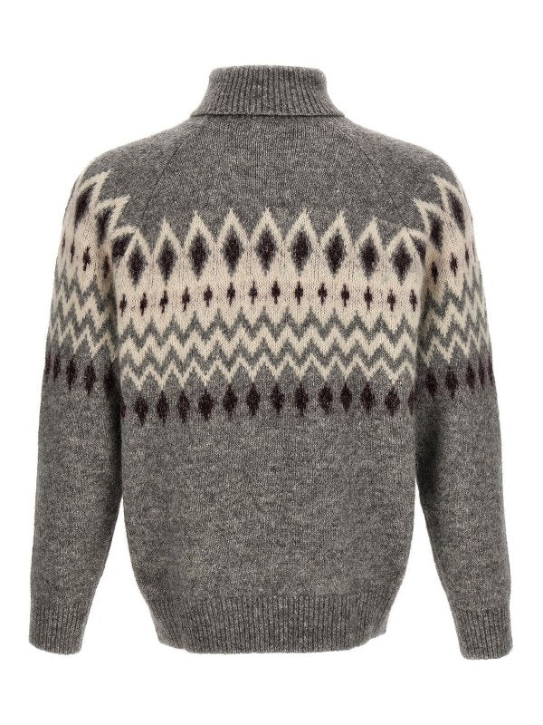 Brunello Cucinelli Gray Leather Sweatshirt
