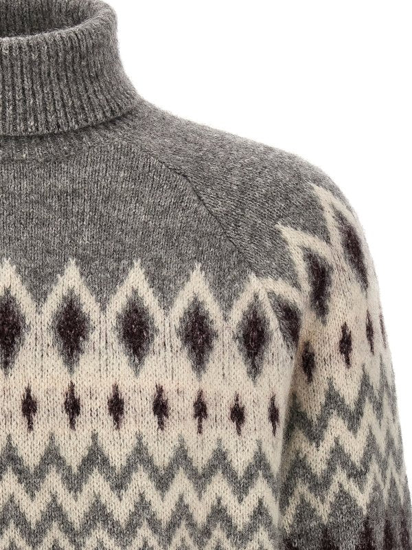 Brunello Cucinelli Gray Leather Sweatshirt