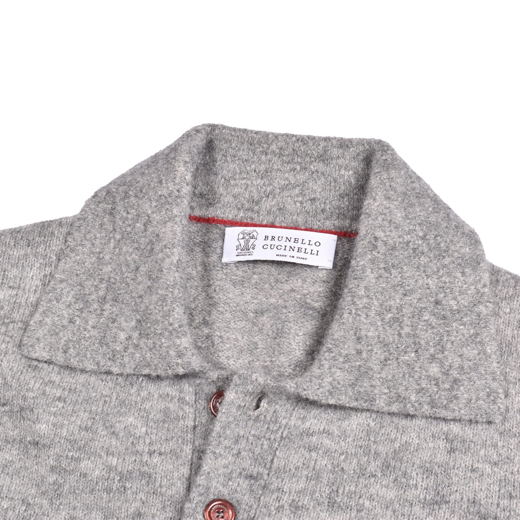 Brunello Cucinelli Gray Leather Sweatshirt